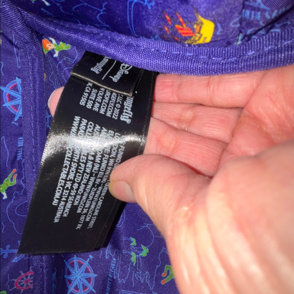 NWT LOUNGE-FLY Disney Peter Pan Characters Glow in the Dark Double Bag - Picture 9 of 10
